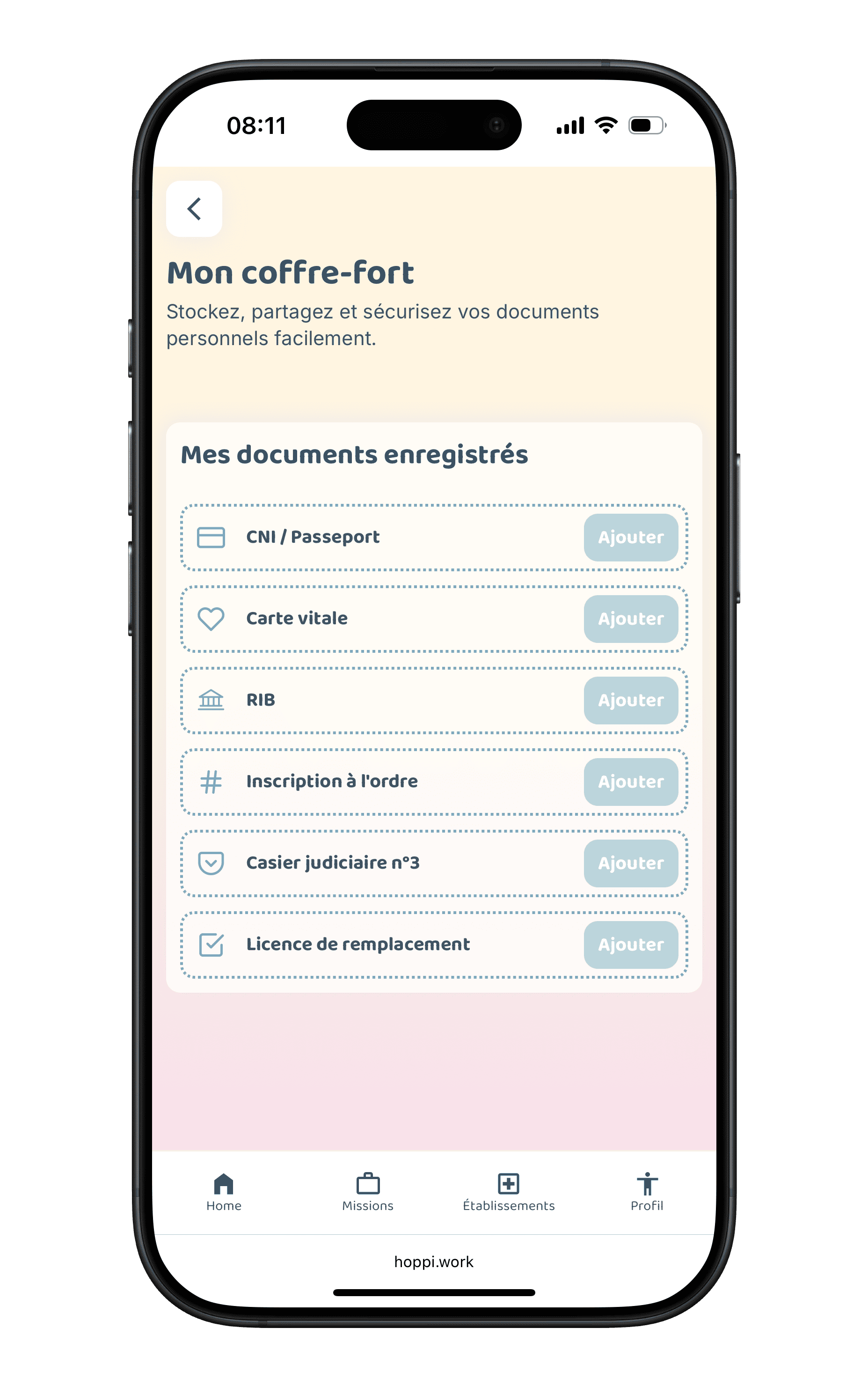 Photo de l'app sur iPhone.